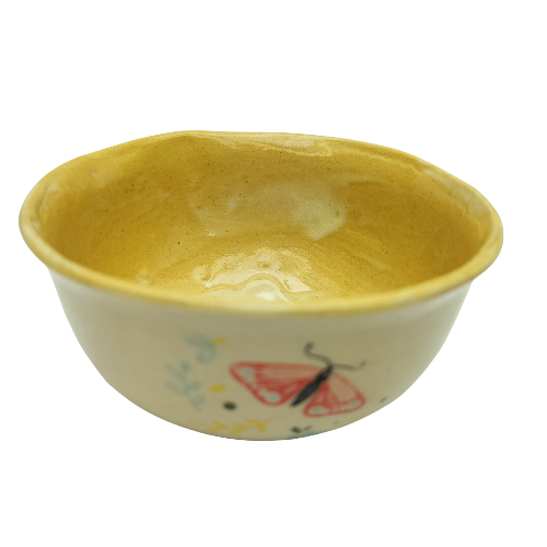 Små skåle i stentøj – solgul skønhed