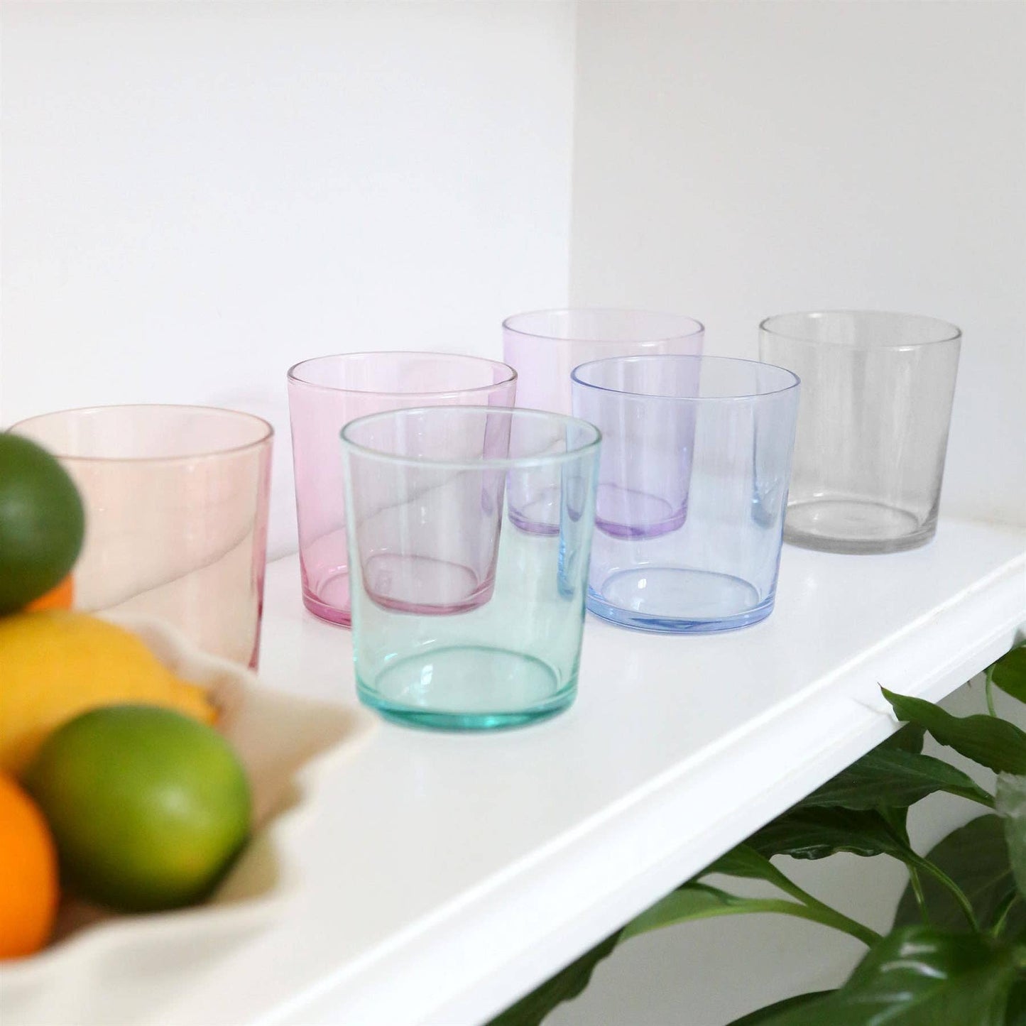 Farverige drikkeglas, 345 ml – Sæt med 6 stk.
