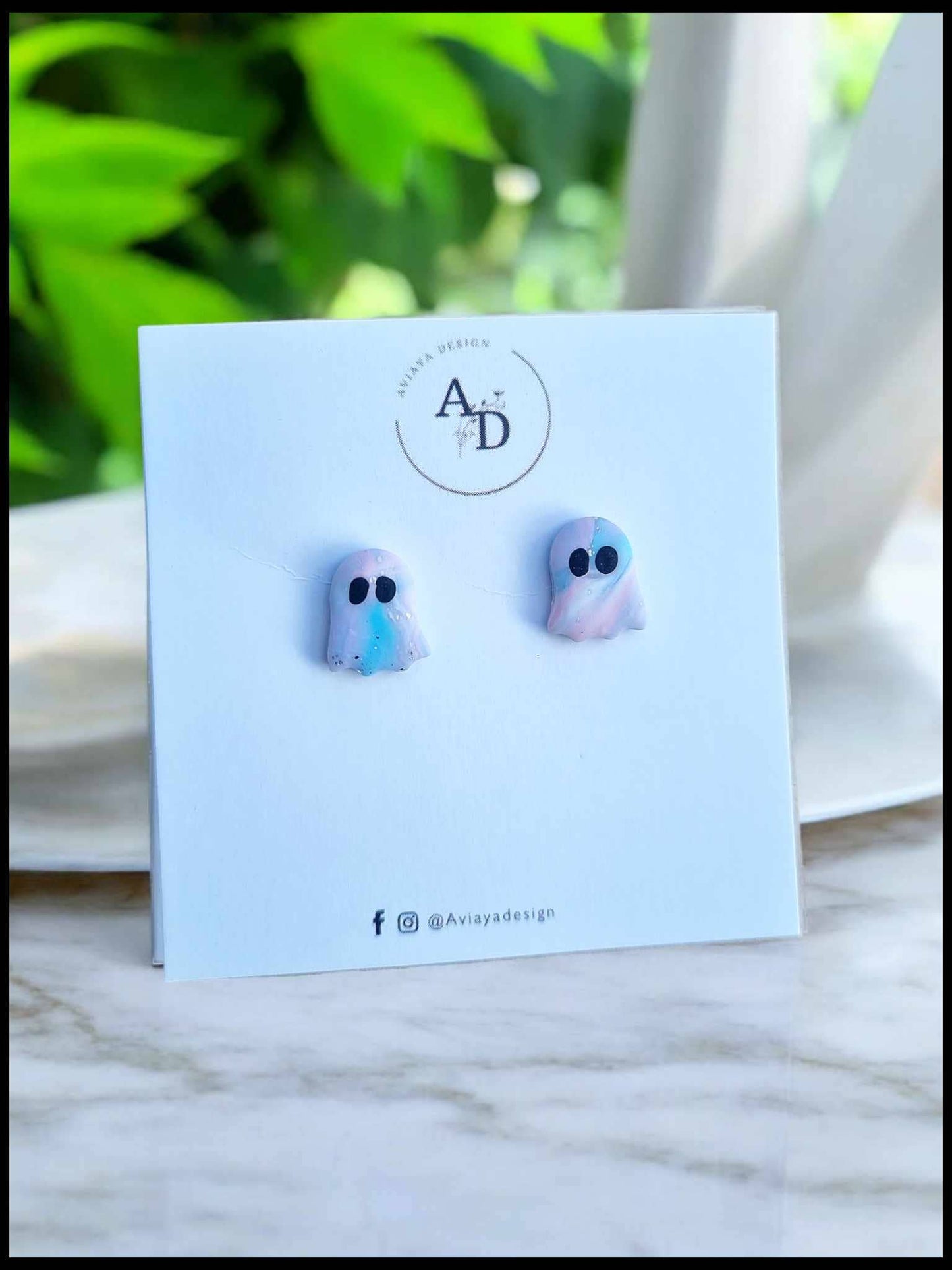 Spøgelser blå/lilla - ørestikker