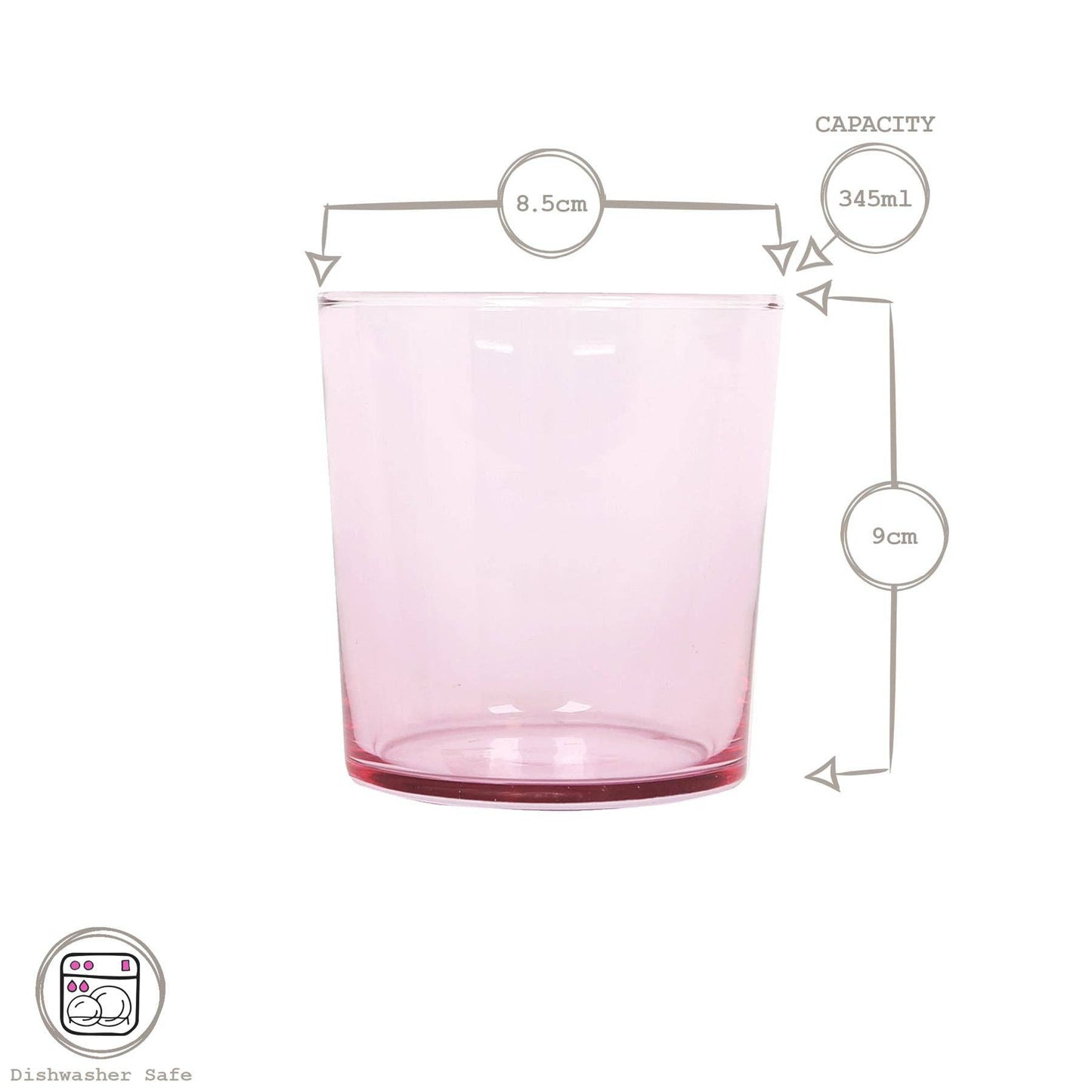 Farverige drikkeglas, 345 ml – Sæt med 6 stk.