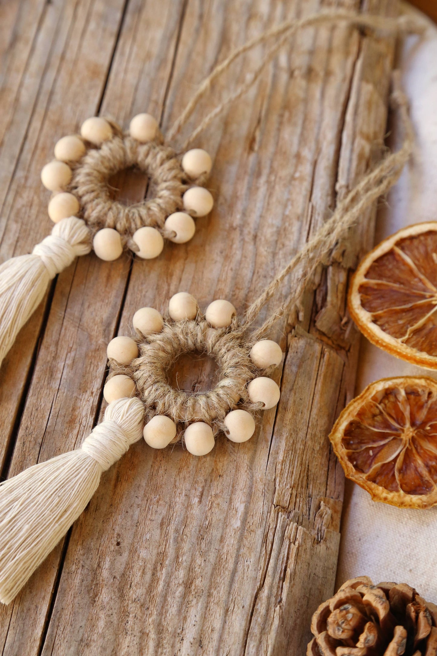 Macrame krans julepynt