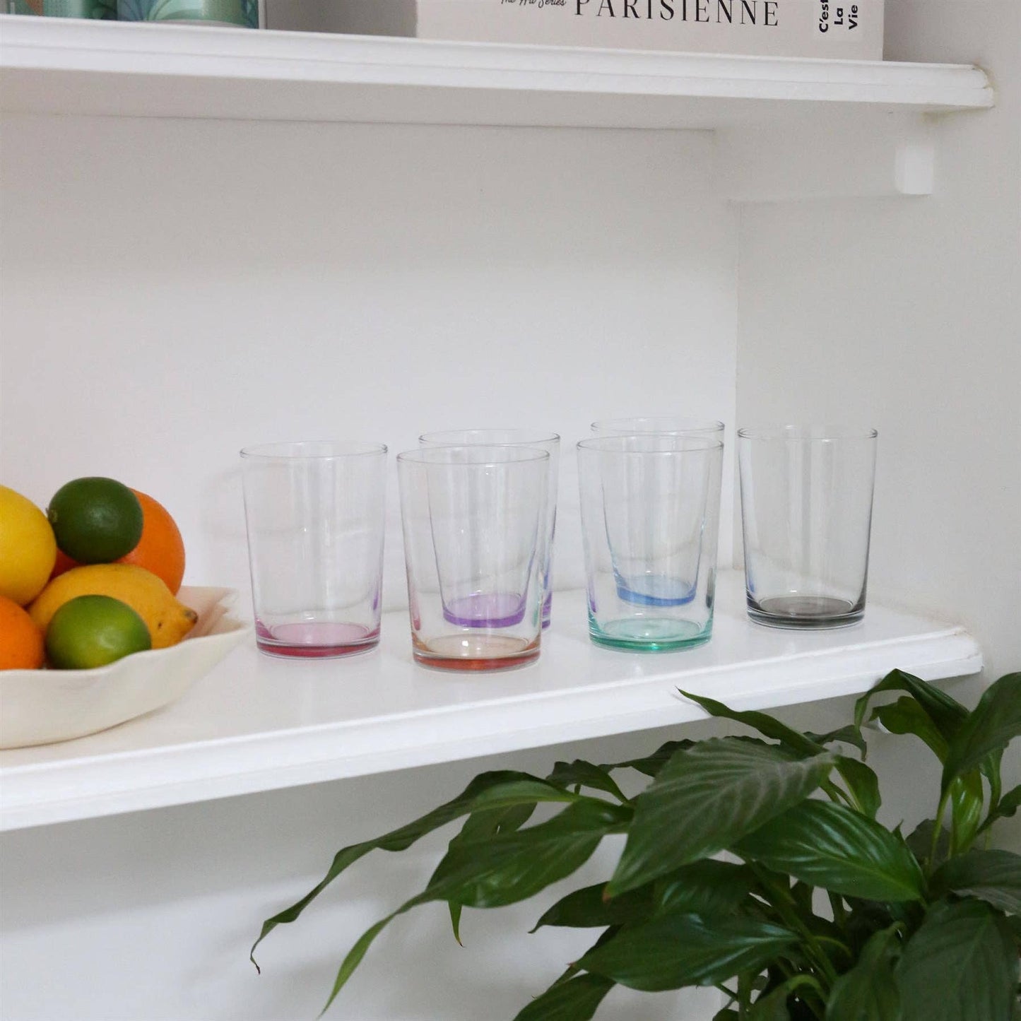 Farverige drikkeglas, 520 ml – Sæt med 6 stk.