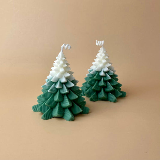 Juletræs Lys – Håndlavet sojalys i grønne nuancer