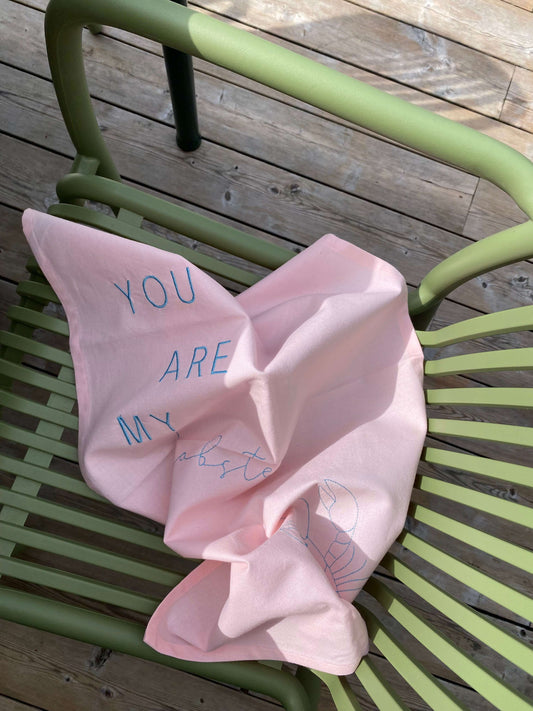 🦞 Lyserødt Viskestykke – "You Are My Lobster" – Fra Blåmst