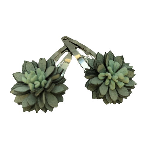 Hårspænder – Grønne blomster & blade 🌿 – Sæt af to