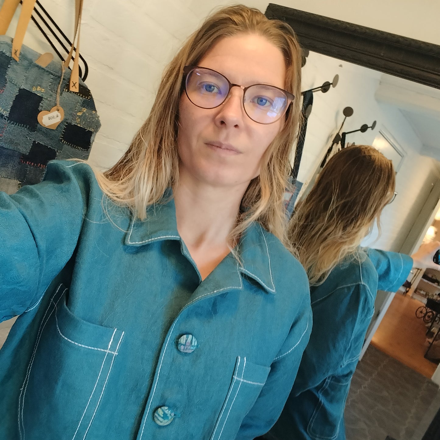 Work Jacket i grøn damask – bæredygtigt håndværk med sjæl