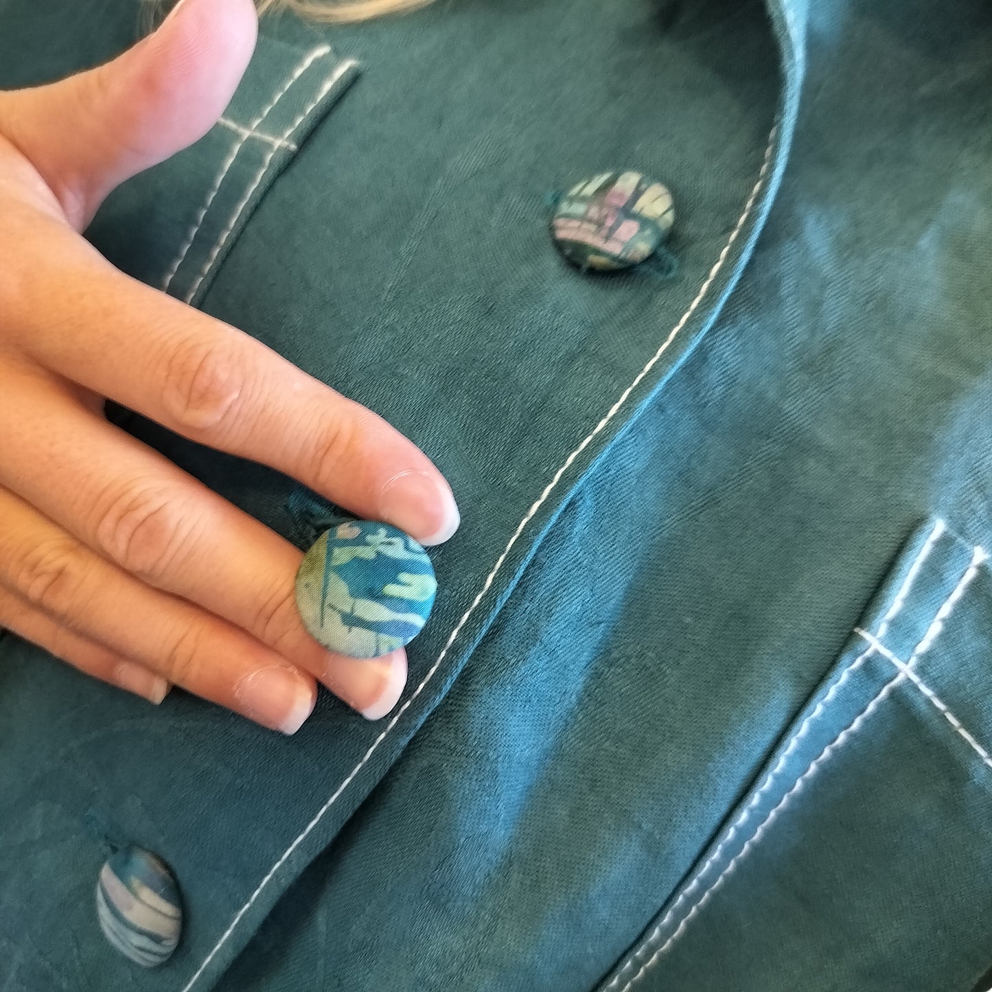 Work Jacket i grøn damask – bæredygtigt håndværk med sjæl