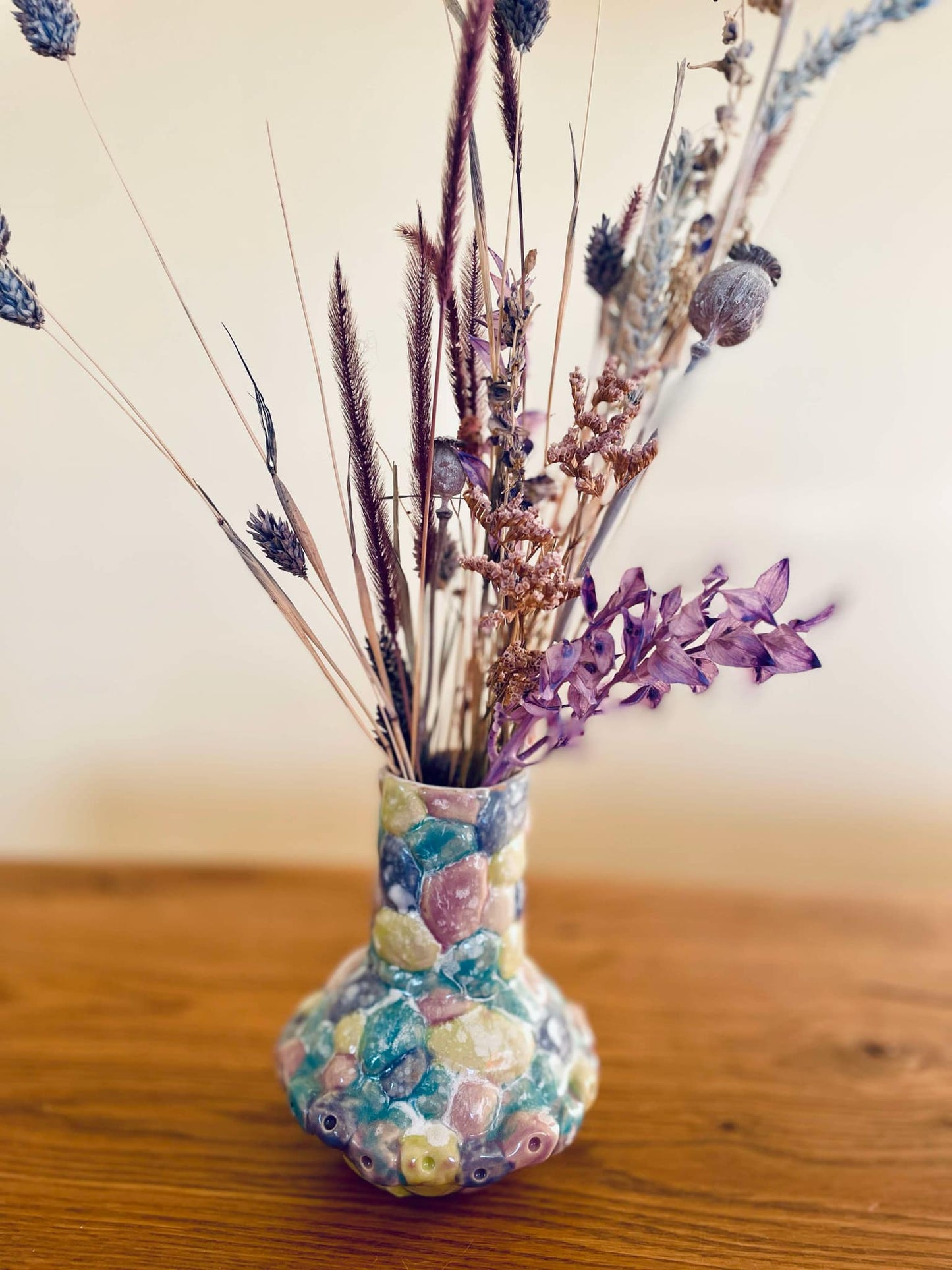 Lille vase - bobler i pastel farver