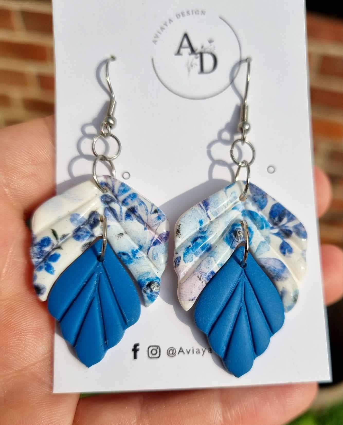 Blå roser - øreringe