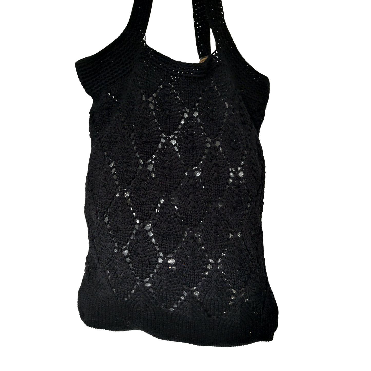 Strikket net, sort