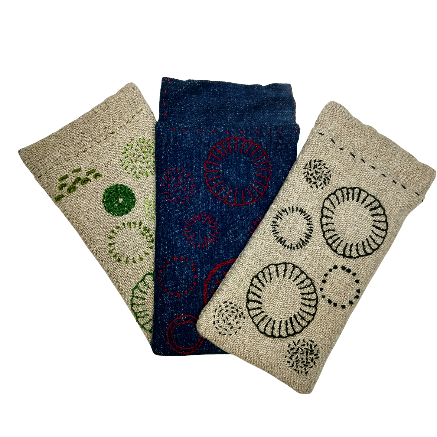 Brille etui, håndbroderet, flere designs