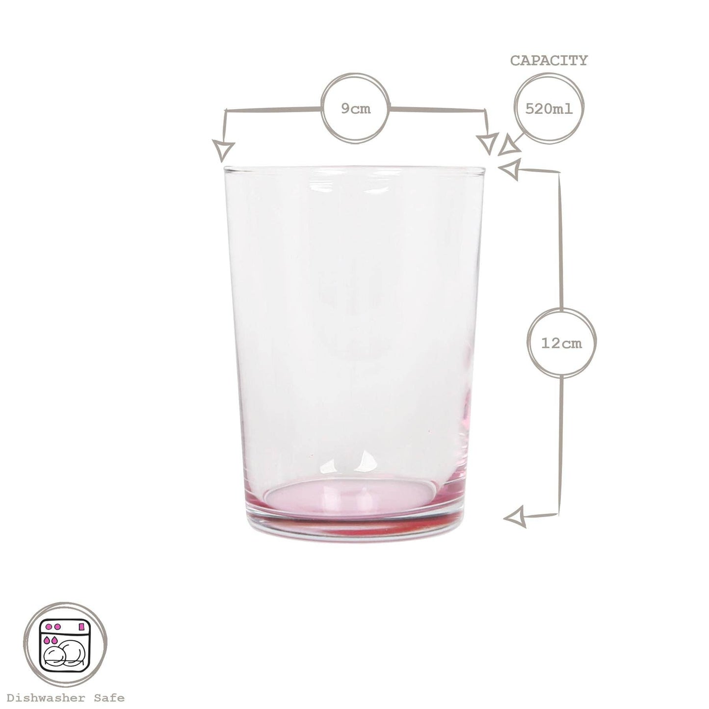 Farverige drikkeglas, 520 ml – Sæt med 6 stk.