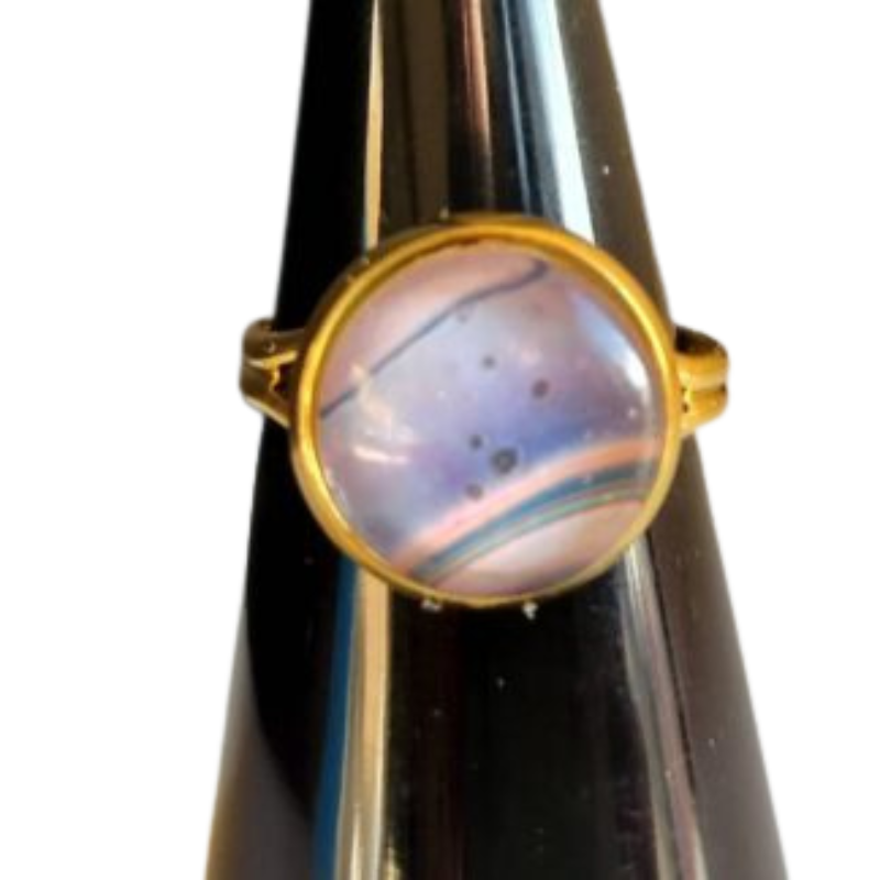Enkelt ring med maleri – guld look, flere design