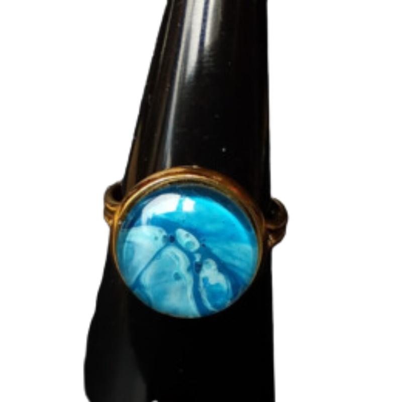 Enkelt ring med maleri – guld look, flere design