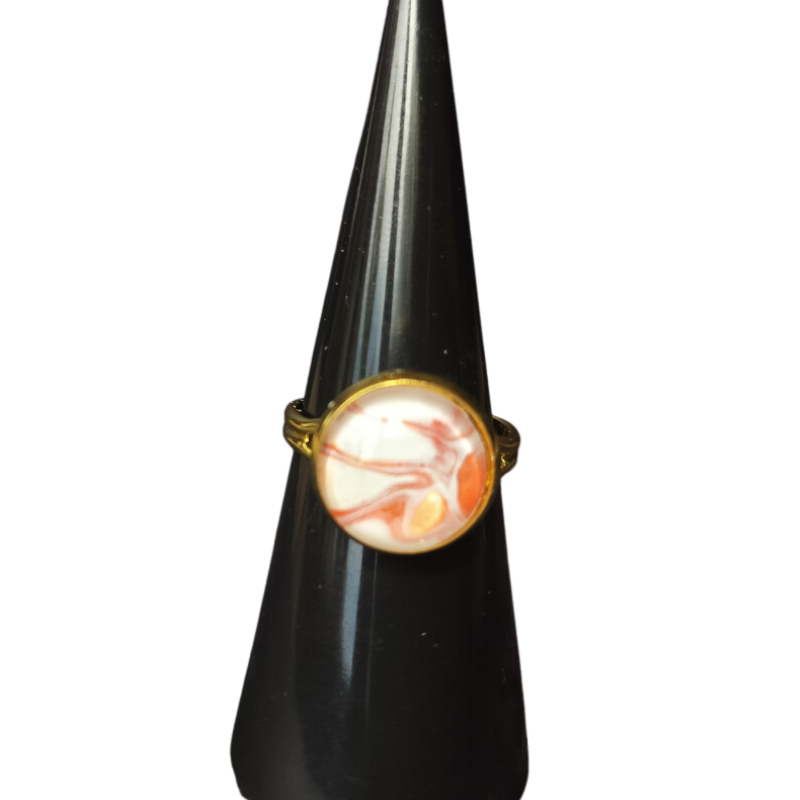 Enkelt ring med maleri – guld look, flere design