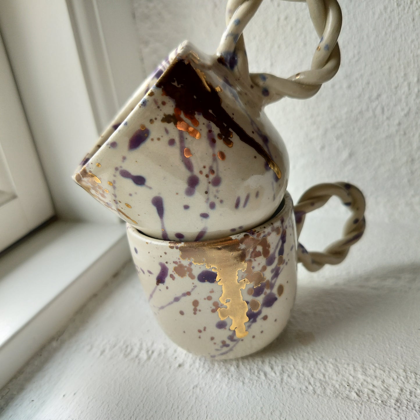 Espressokop - brombær og guld splash