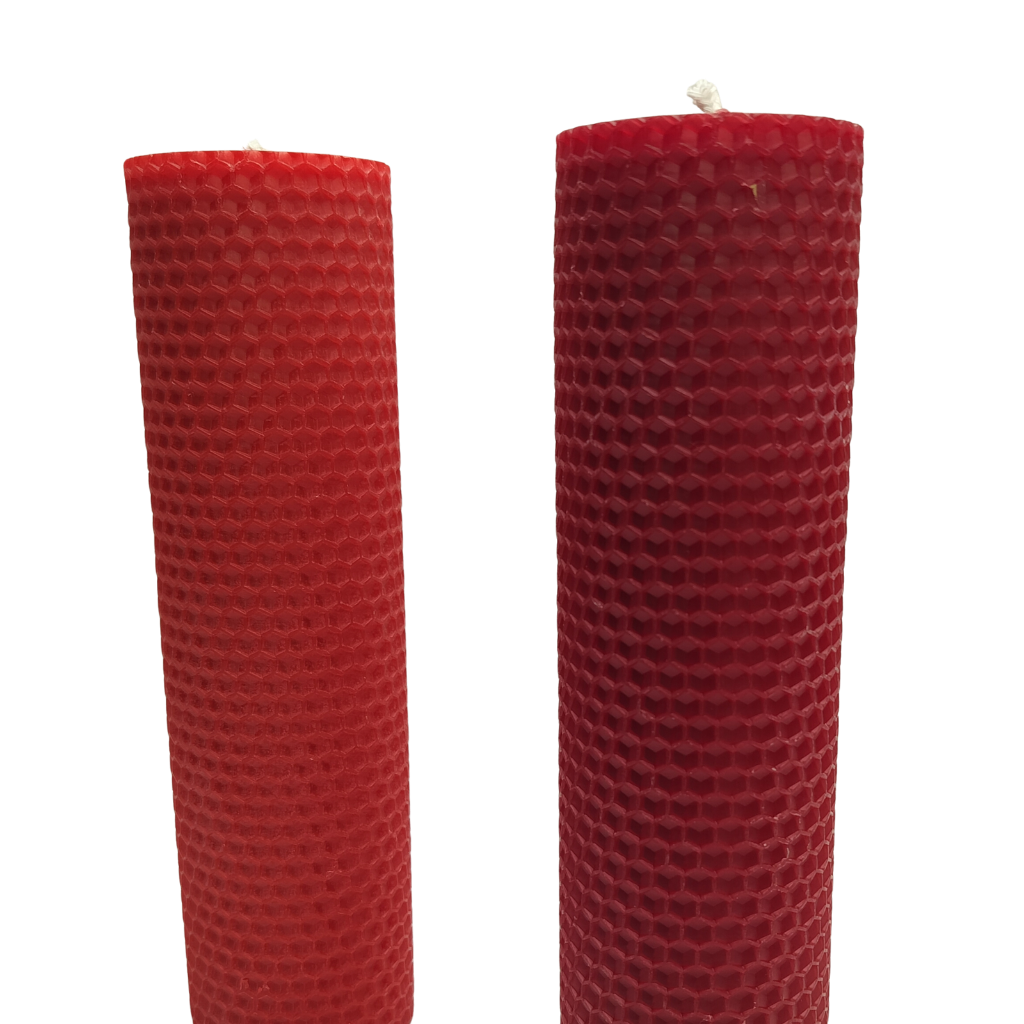 Bloklys, håndrullet bivoks, flere farver