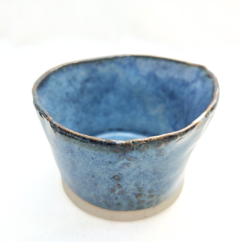 Blå skåle med slange-mønster – tre skønheder i hver sin størrelse