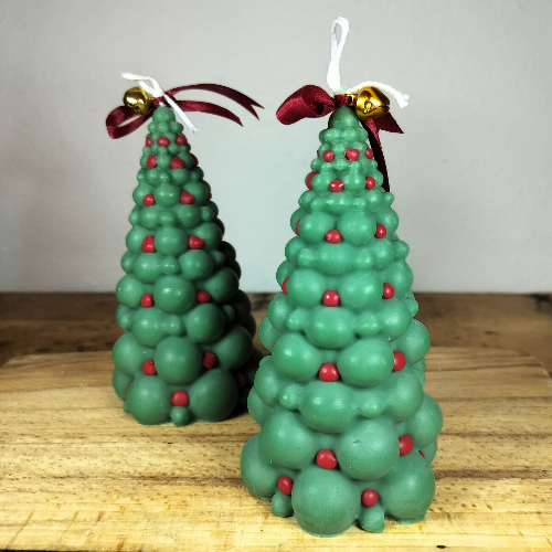 Juletræs Lys – Håndlavet sojalys i grønne nuancer