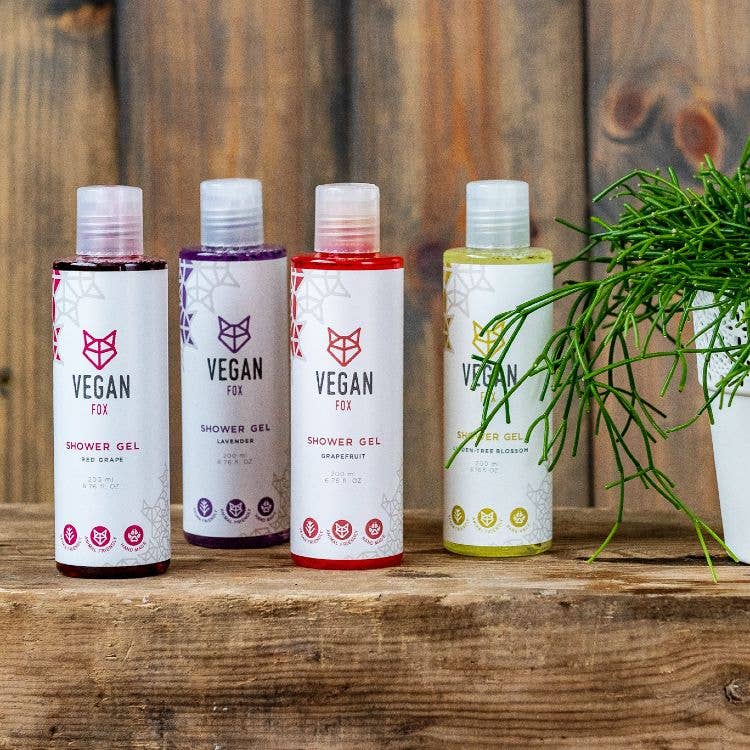 Vegansk showergel med rød drue 200 ml | Vegan Fox
