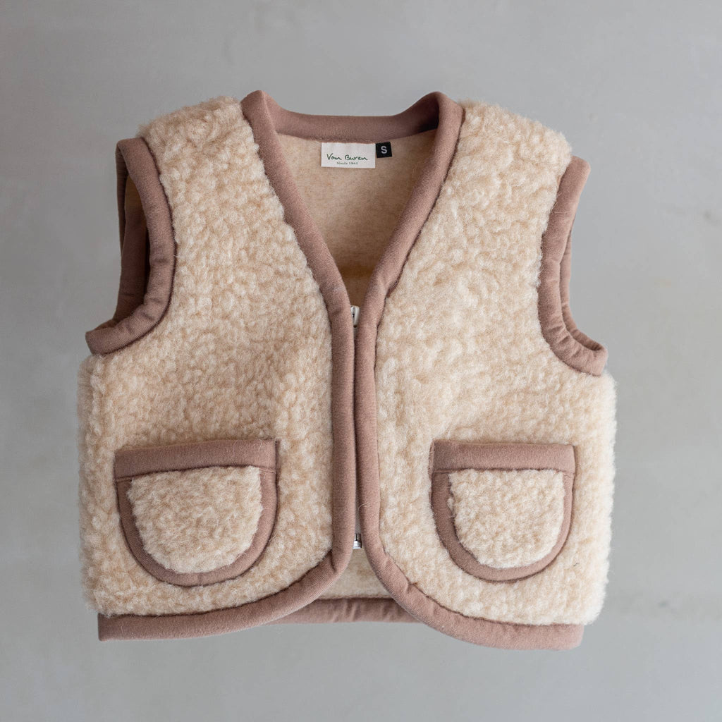 Uldvest – brun/camel | str. 128 - 140