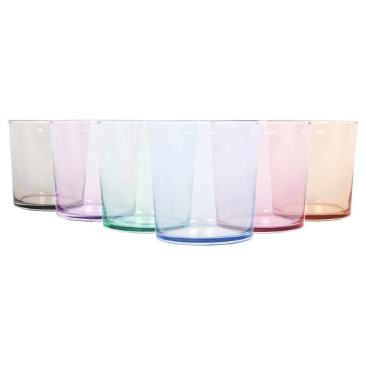 Farverige drikkeglas, 345 ml – Sæt med 6 stk.