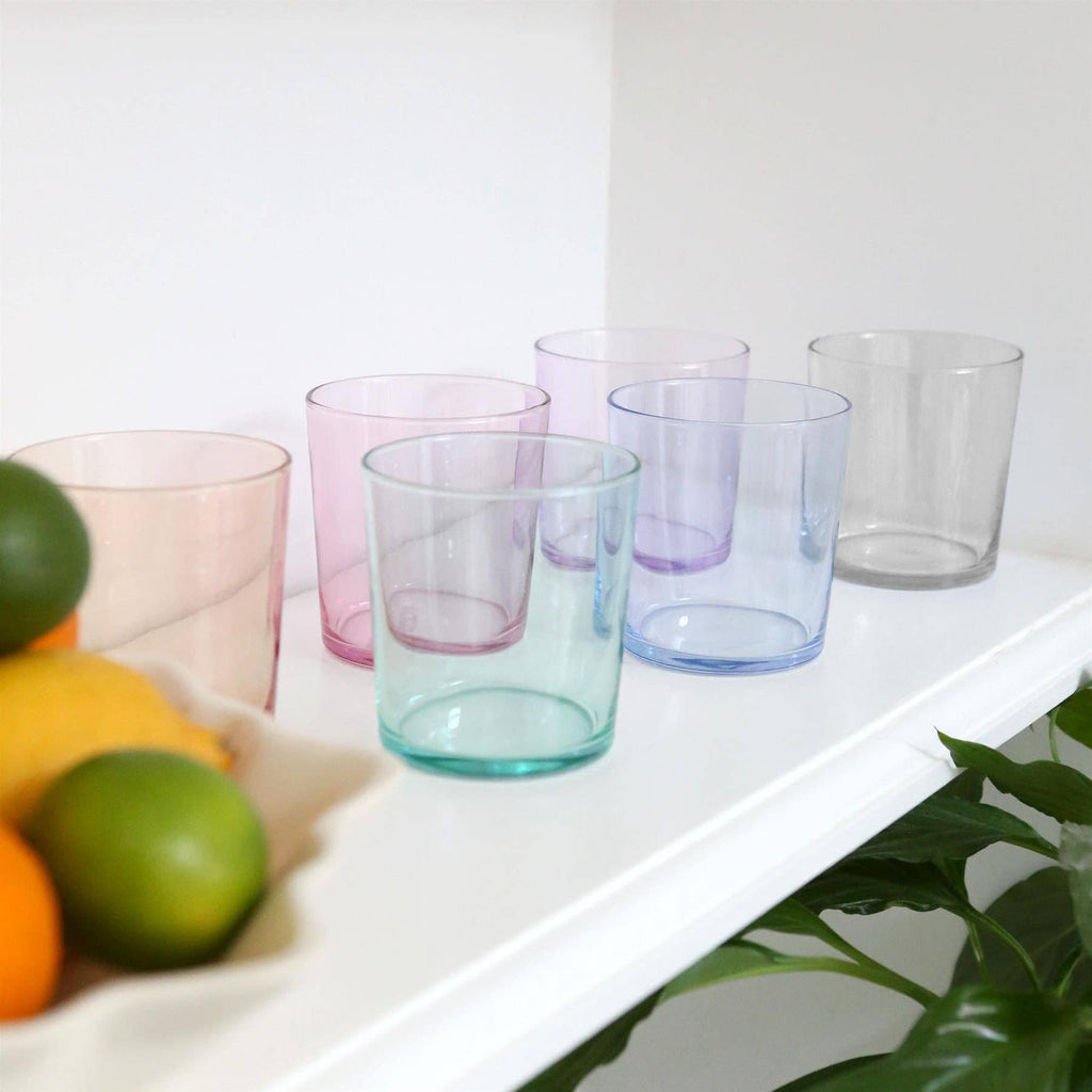 Farverige drikkeglas, 345 ml – Sæt med 6 stk.