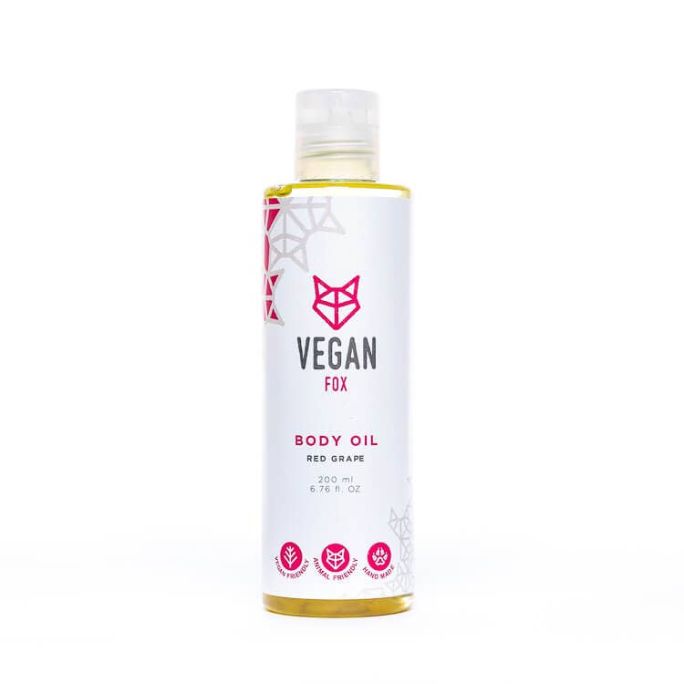 Vegansk kropsolie med druekerneolie – 200 ml | Vegan Fox