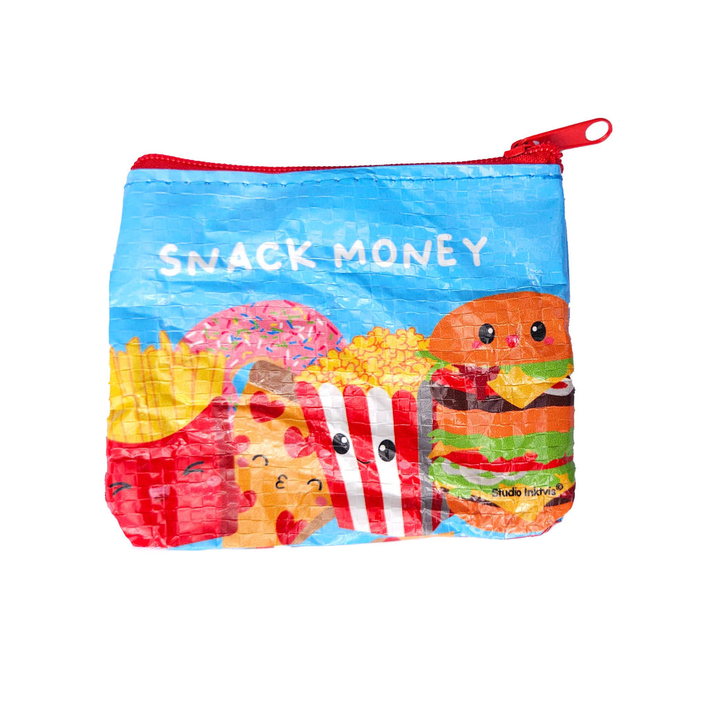 Mini pung “Snack Money” – farverig møntpung i genbrugsplast