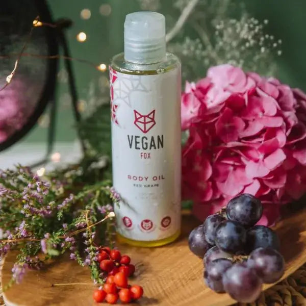 Vegansk kropsolie med druekerneolie – 200 ml | Vegan Fox