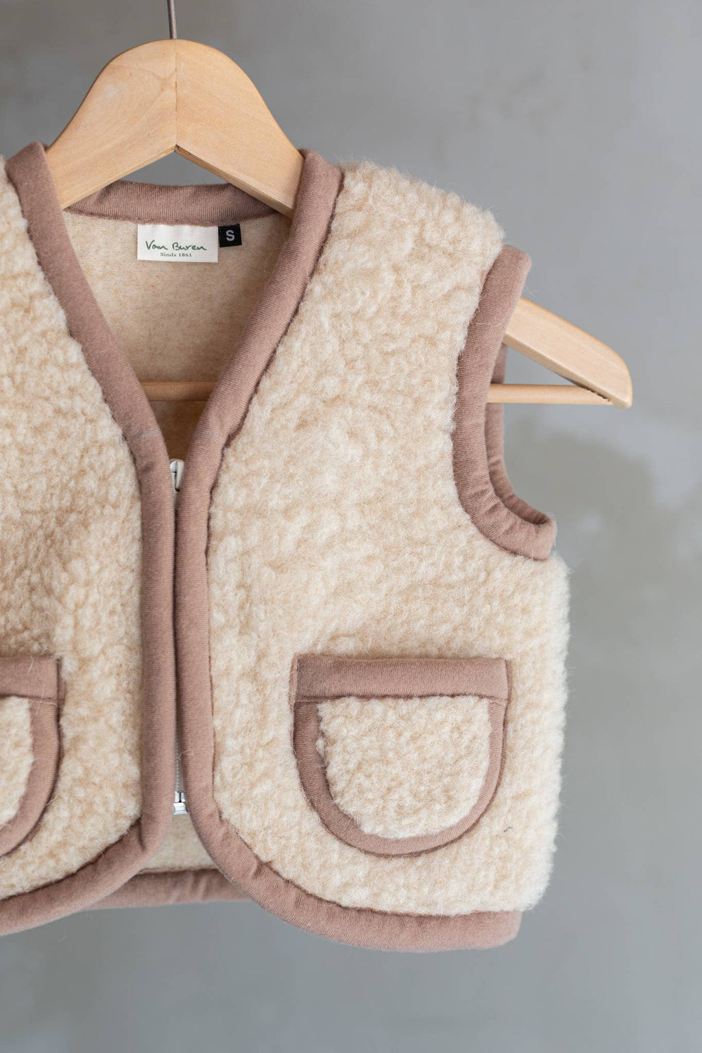 Uldvest – brun/camel | str. 92-104