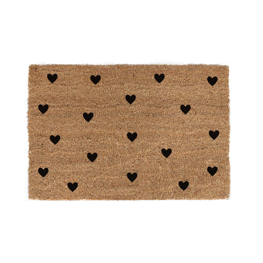 Kokosmåtter med små hjerter – en kærlig velkomst ved døren