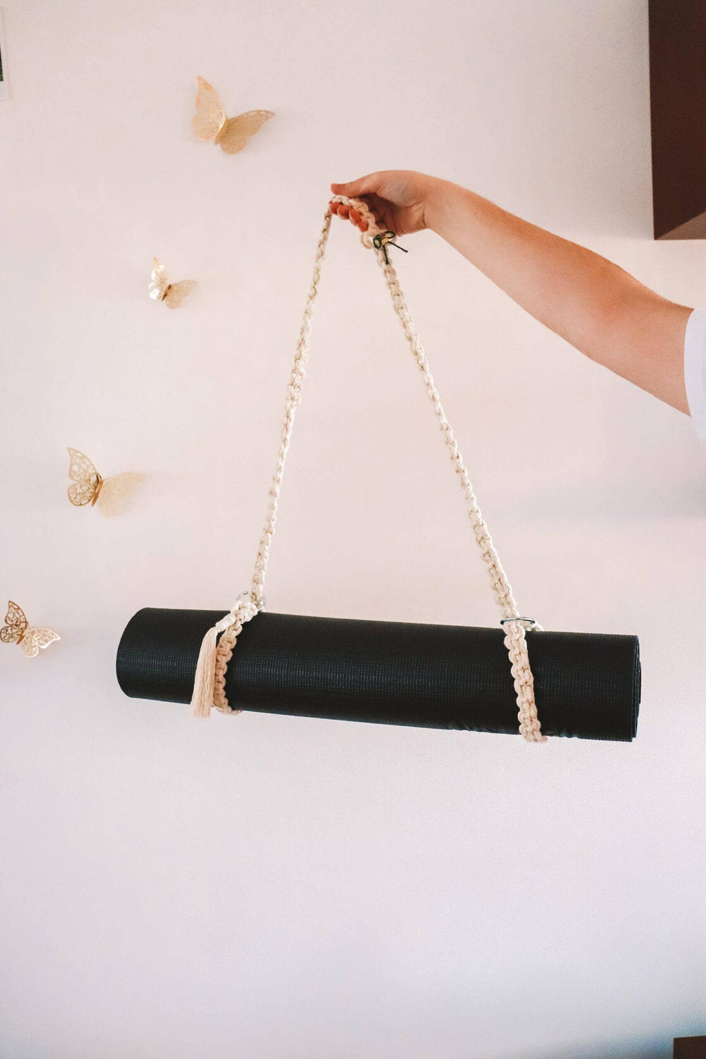 Håndlavet bærerem i bomuld – til yogamåtte og meget mere