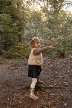 Uldvest – brun/camel | str. 128 - 140