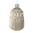 Glaspendler – malet i grøn og offwhite med guld detaljer