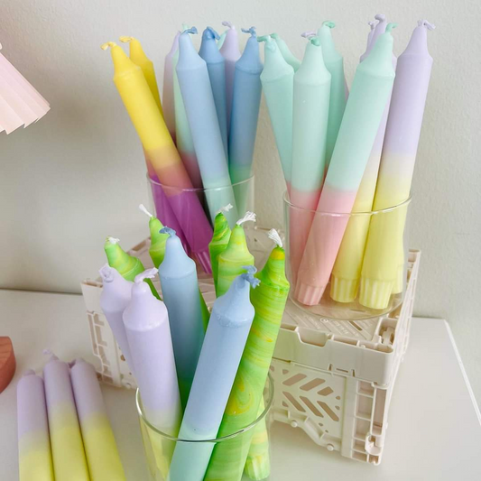 Håndlavet dip-dye stearinlys