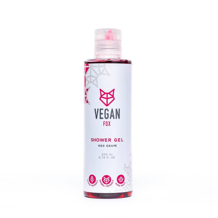 Vegansk showergel med rød drue 200 ml | Vegan Fox