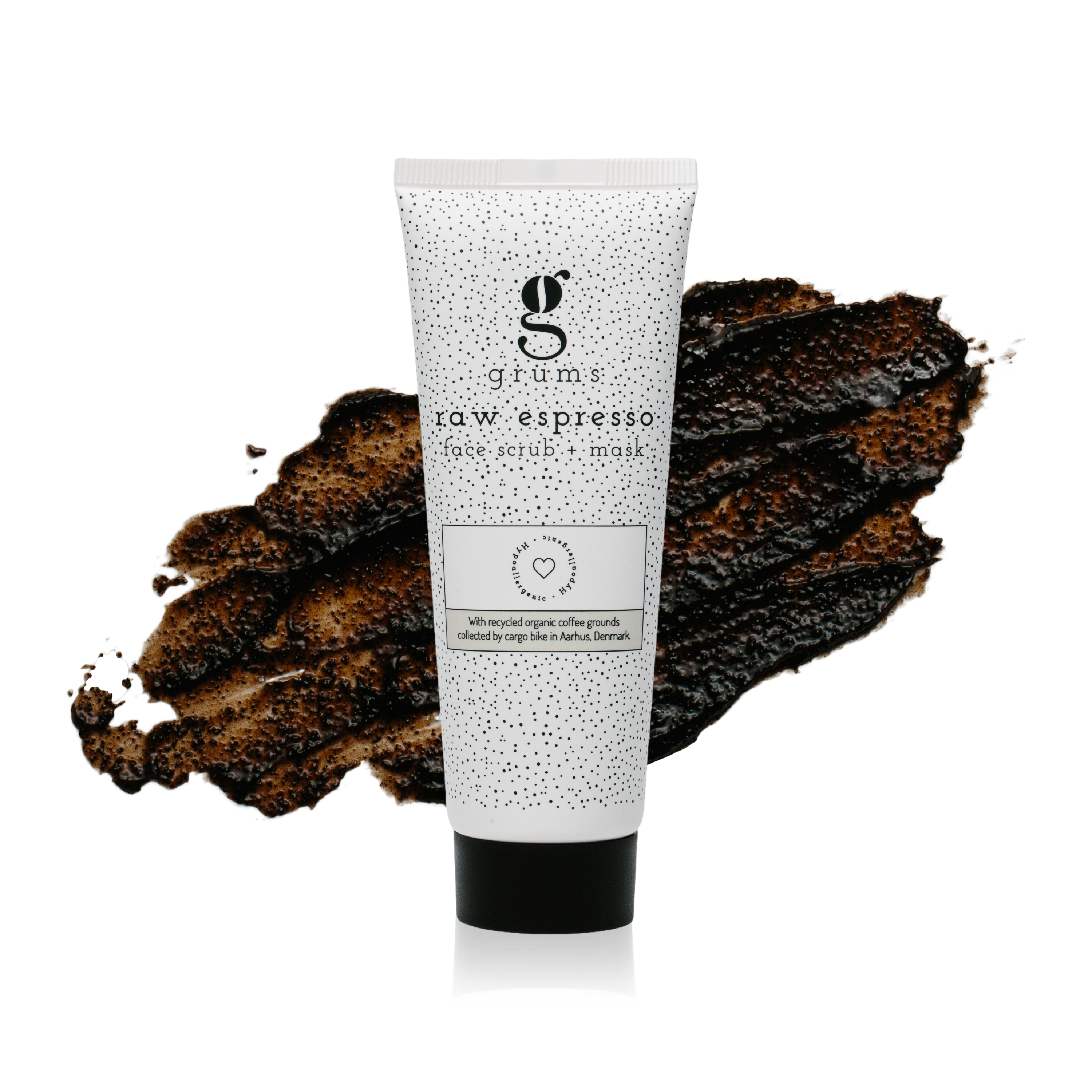 2-i-1 rå espresso ansigtsskrub+maske med kaffegrums