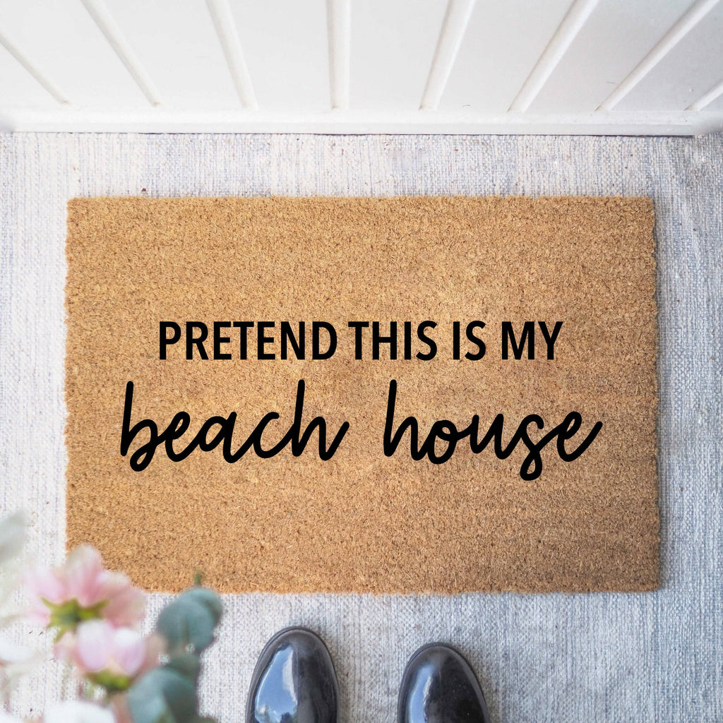 Kokosmåtter “Pretend this is my Beach House” – hverdagsdrømme ved døren