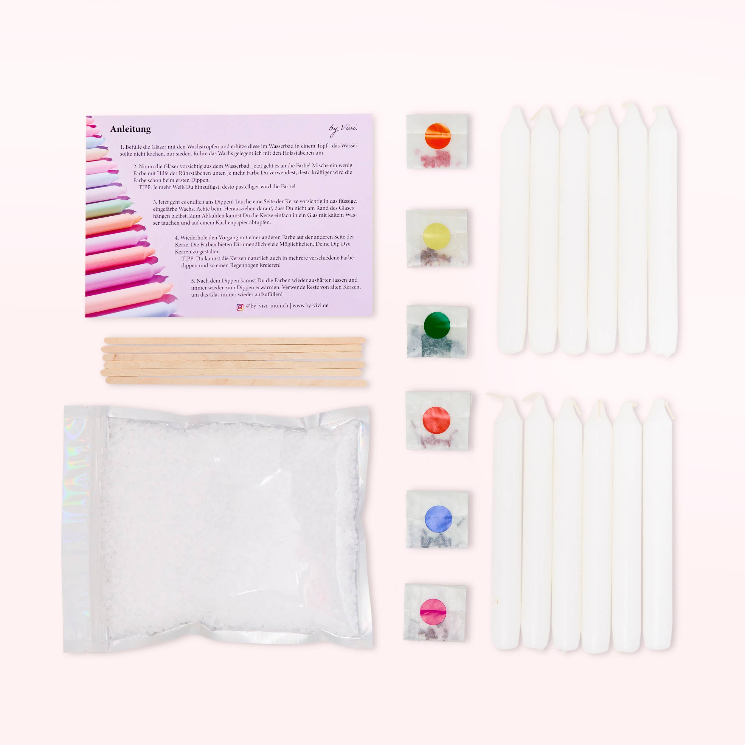 DIY Dip Dye lys – Rainbow Edition 🌈