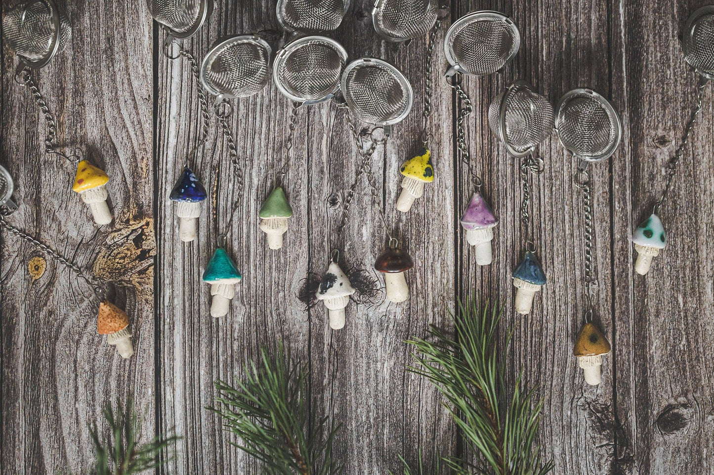 Håndlavet teæg med keramisk gul svamp 🍄‍🟫