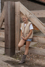 Uldvest – brun/camel | str. 92-104