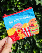 Mini pung “Snack Money” – farverig møntpung i genbrugsplast