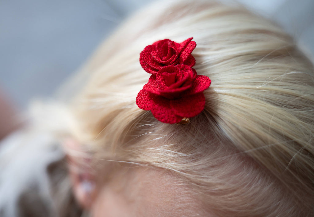 Hårspænder i Guld & Rød · 4 Designs · Julekollektion (Sælges i sæt af to)