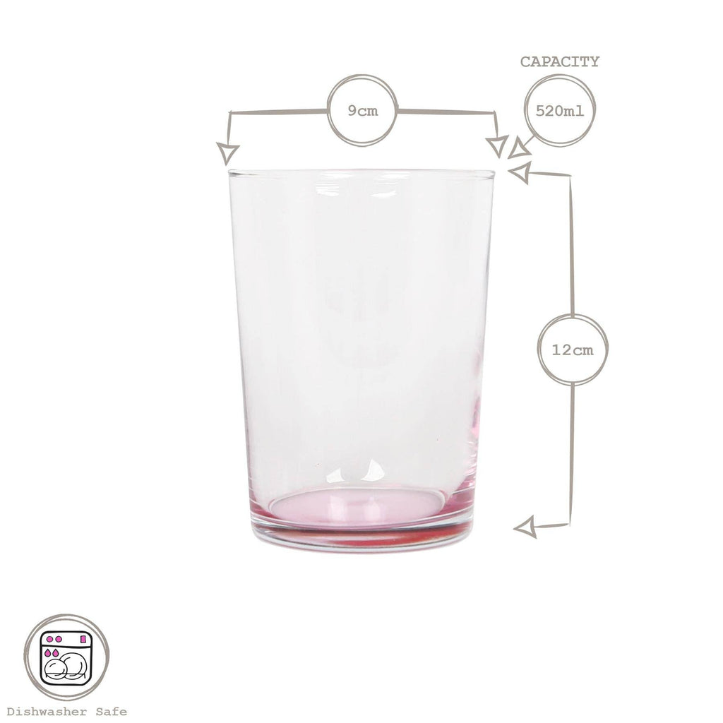 Farverige drikkeglas, 520 ml – Sæt med 6 stk.