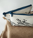 Kosmetikpung / organizer med japansk bølgemønster – stil, ro og orden i tasken