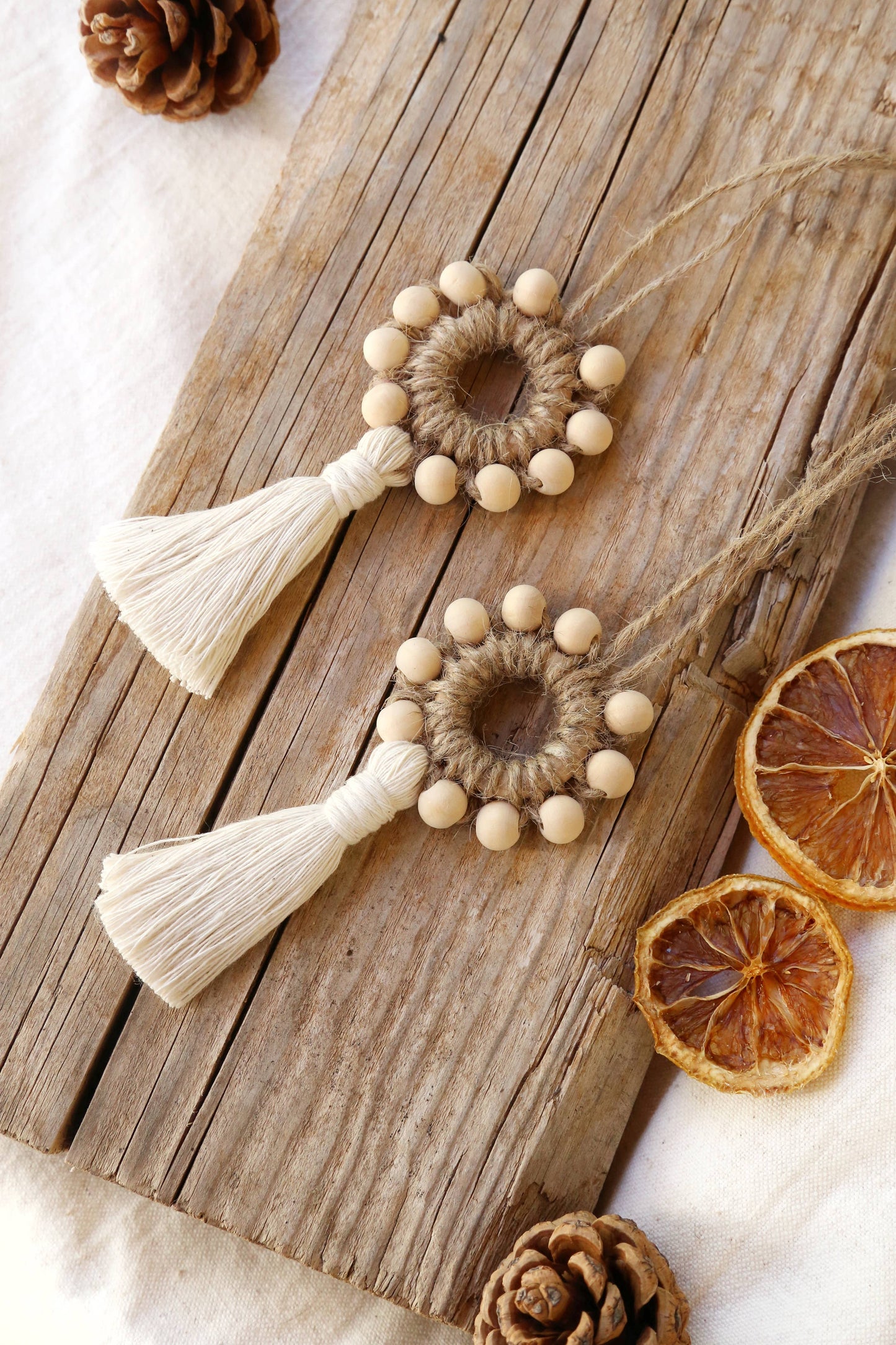 Macrame krans julepynt