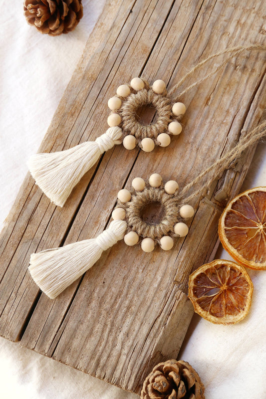 Macrame krans julepynt