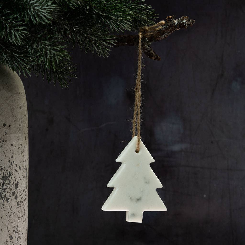 Hvid marmor hængende juletræ dekoration