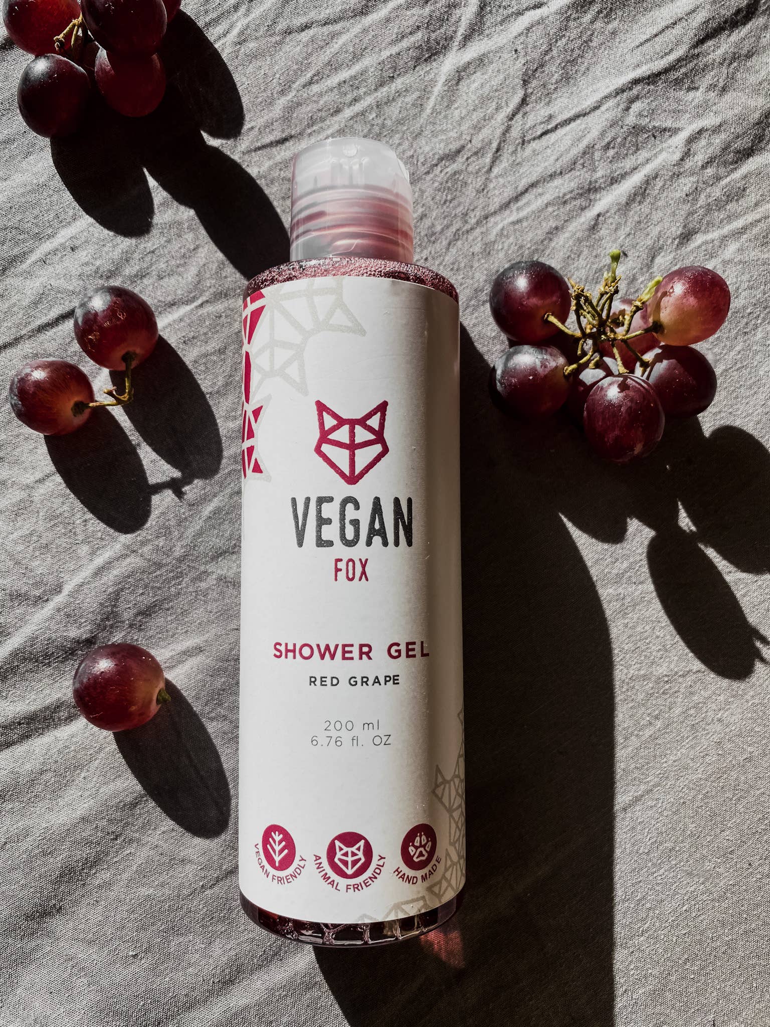Vegansk showergel med rød drue 200 ml | Vegan Fox